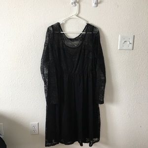Torrid Black Lacy Flowy Dress